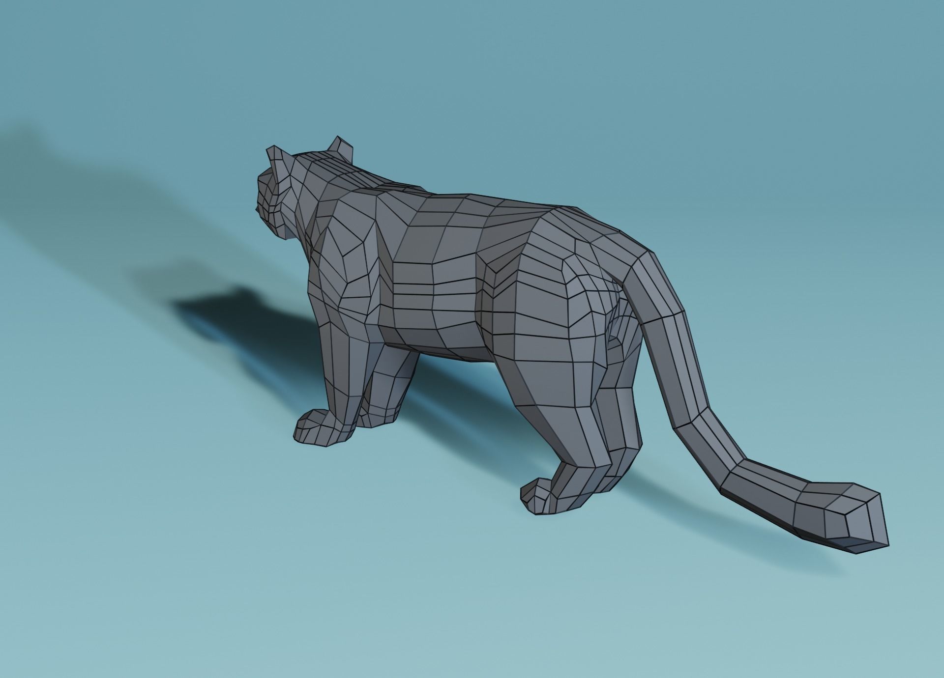 Lowpoly Snow Leopard Low-poly 3D model_24