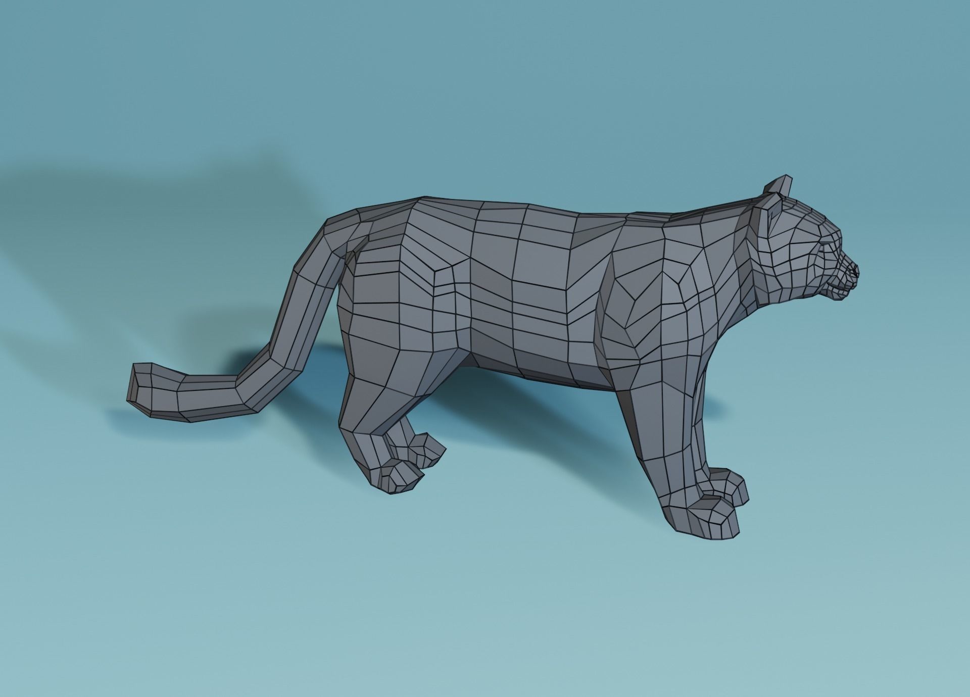 Lowpoly Snow Leopard Low-poly 3D model_32