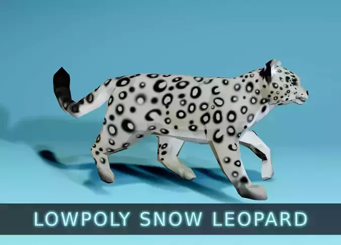 Lowpoly Snow Leopard Low-poly 3D model