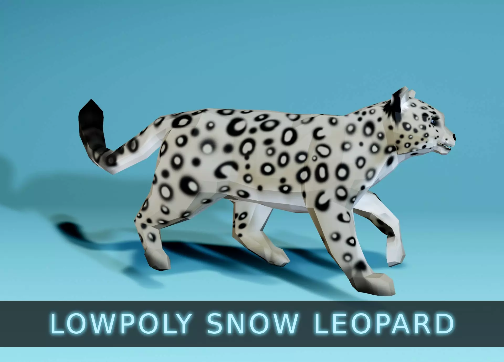Lowpoly Snow Leopard Low-poly 3D model_0