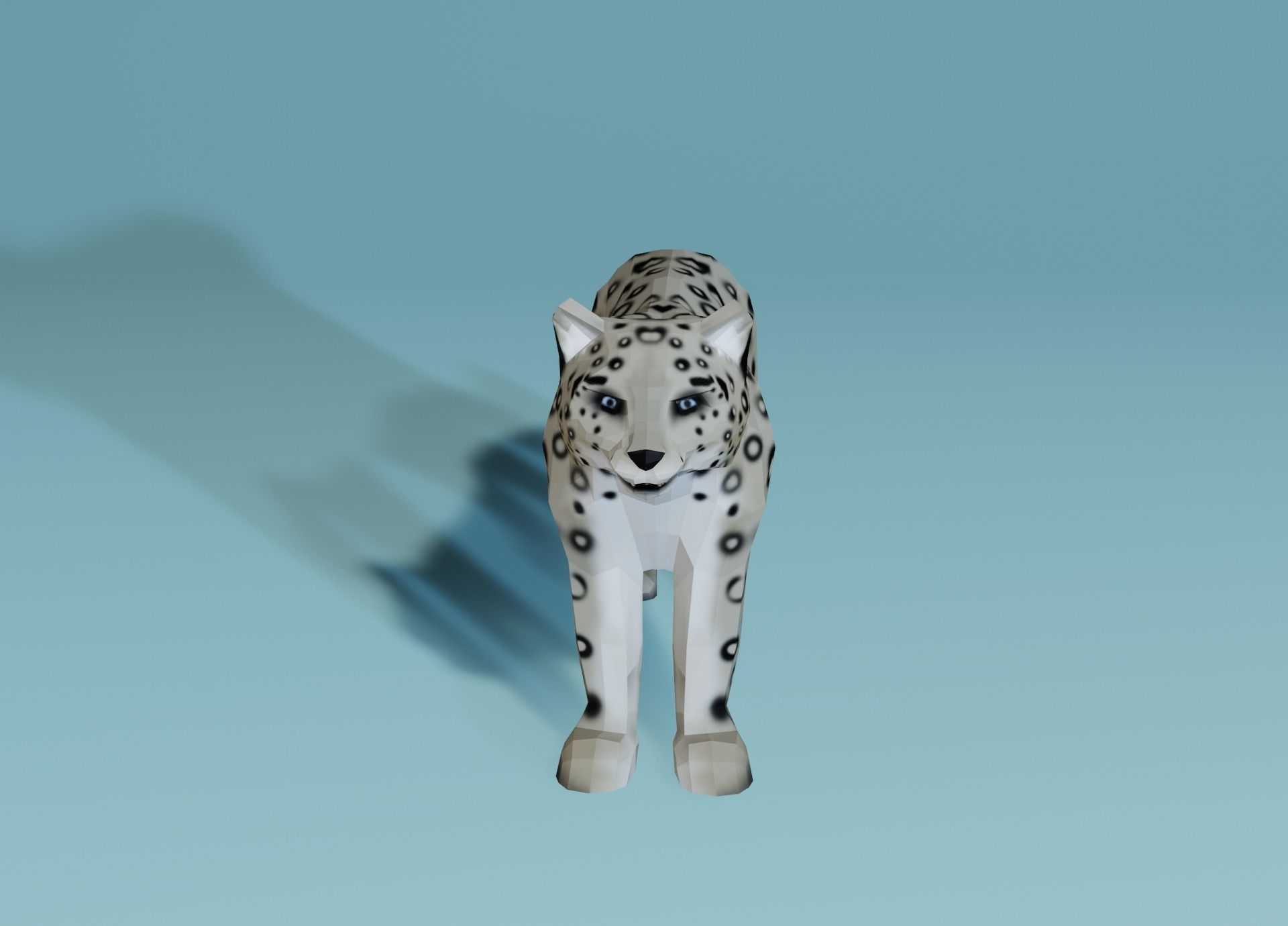 Lowpoly Snow Leopard Low-poly 3D model_14