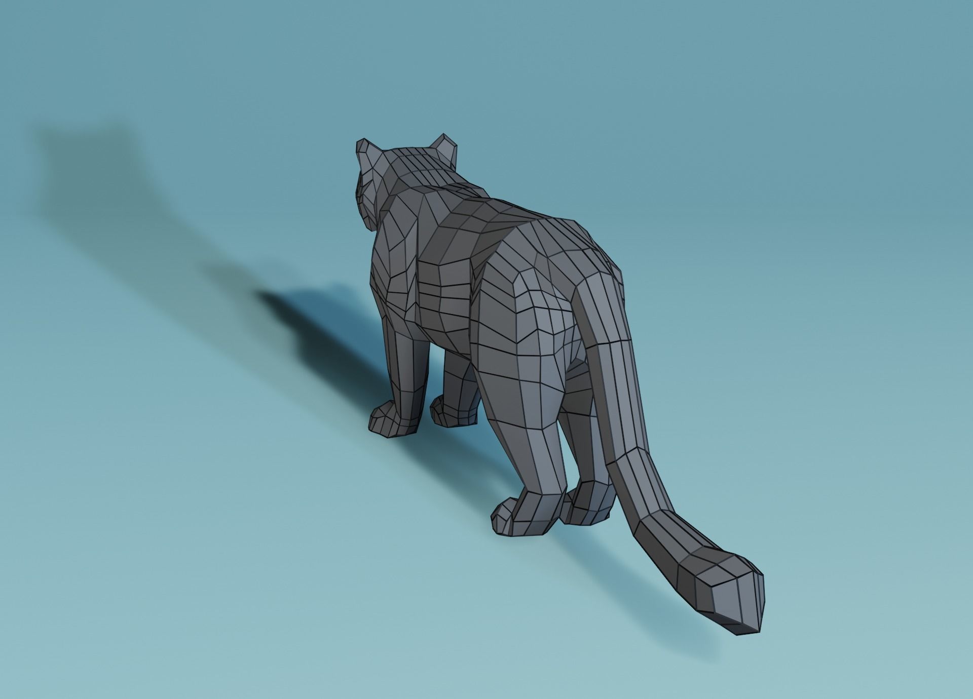 Lowpoly Snow Leopard Low-poly 3D model_23
