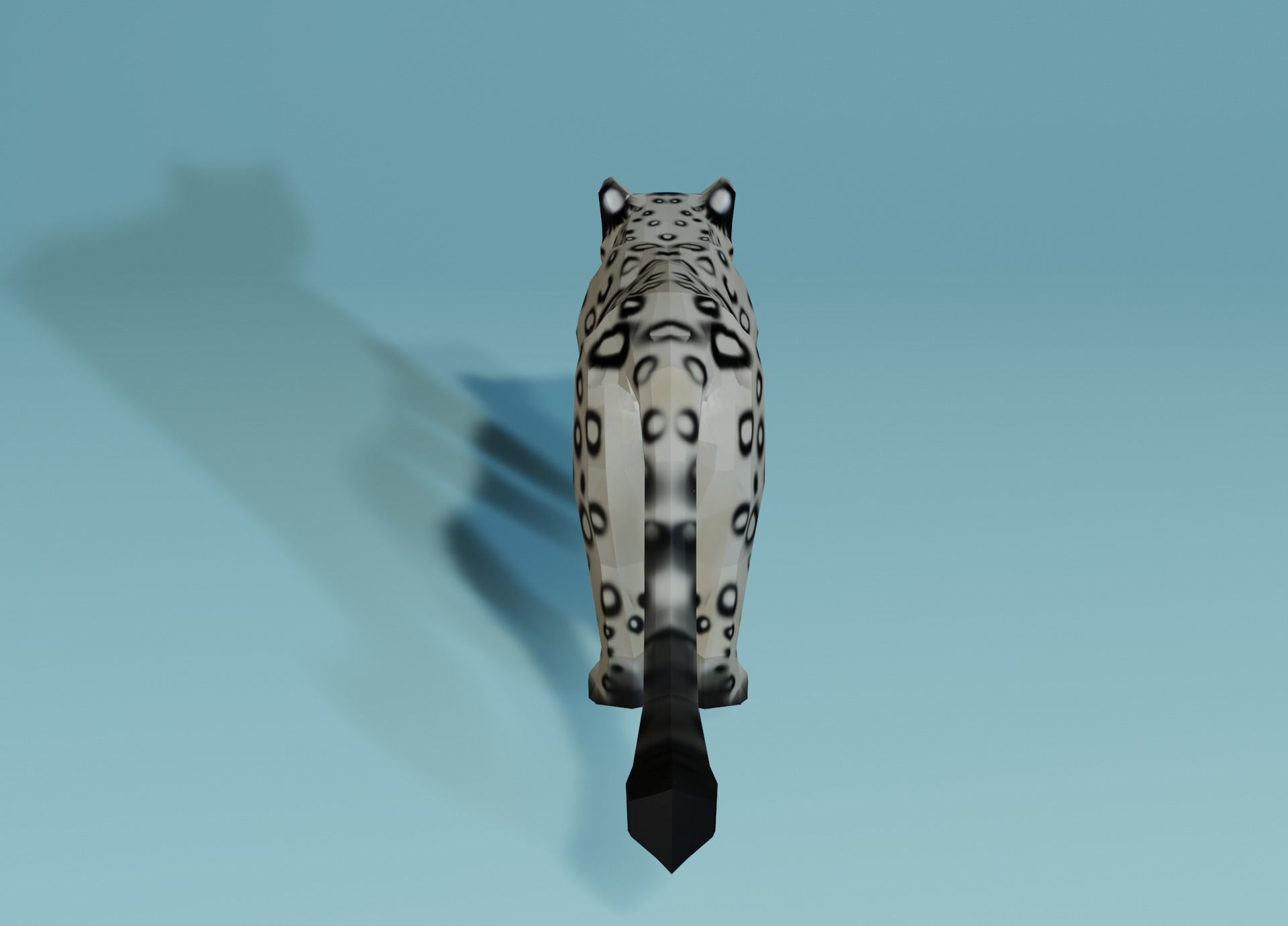 Lowpoly Snow Leopard Low-poly 3D model_7