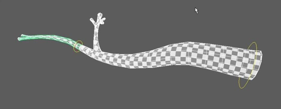 Cartoon trunk branch 3D model_4