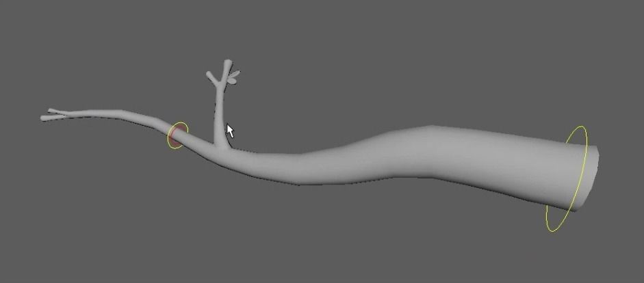 Cartoon trunk branch 3D model_1