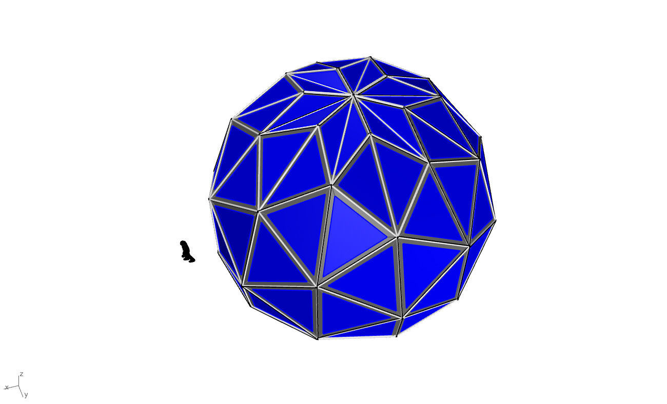 Triangulated 3D dome geodesic dome like structure v1 3D model_43
