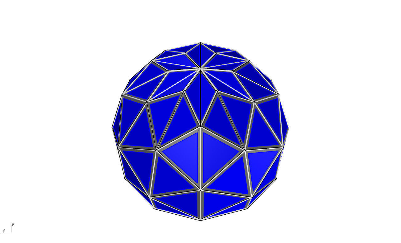 Triangulated 3D dome geodesic dome like structure v1 3D model_49