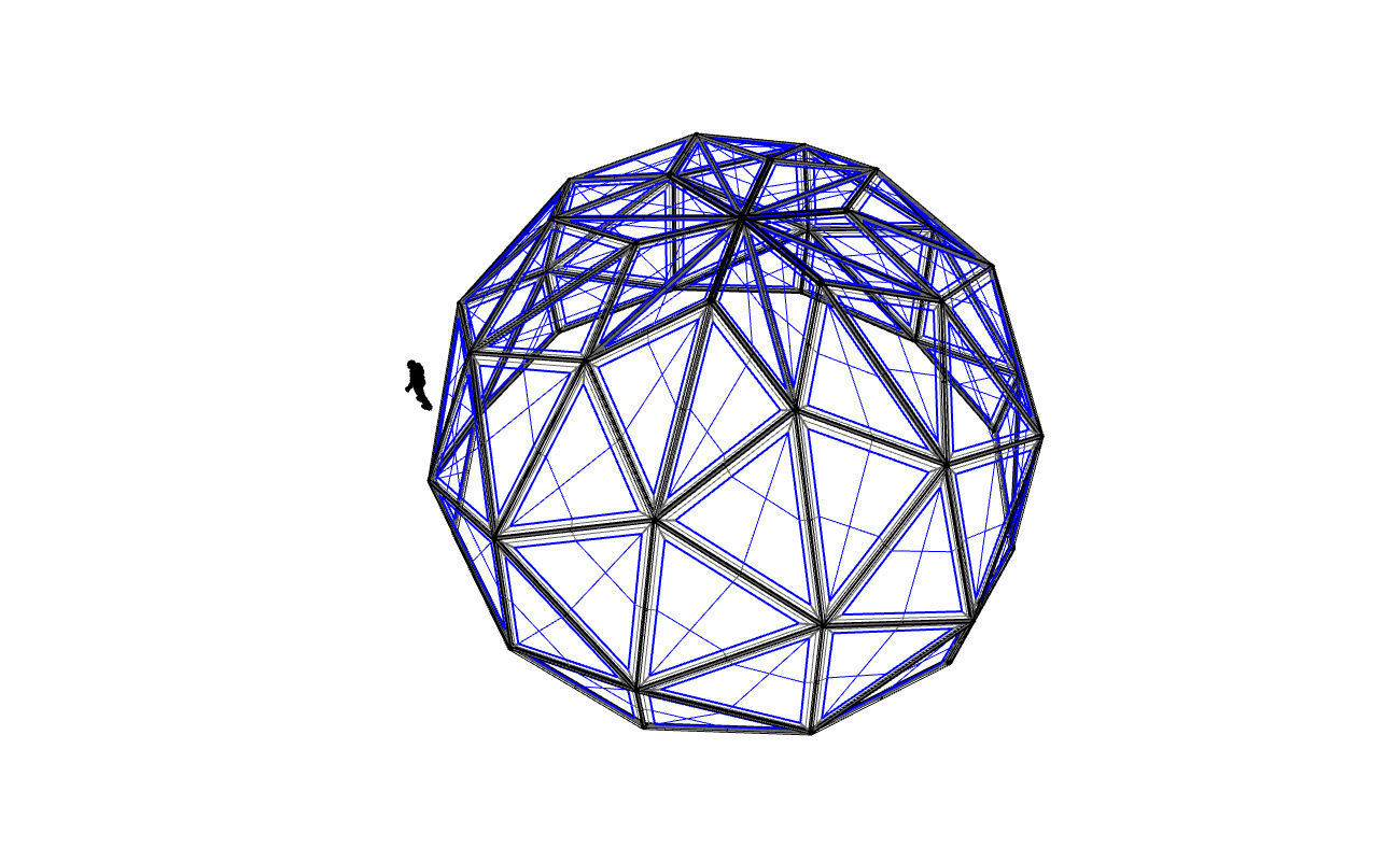 Triangulated 3D dome geodesic dome like structure v1 3D model_65