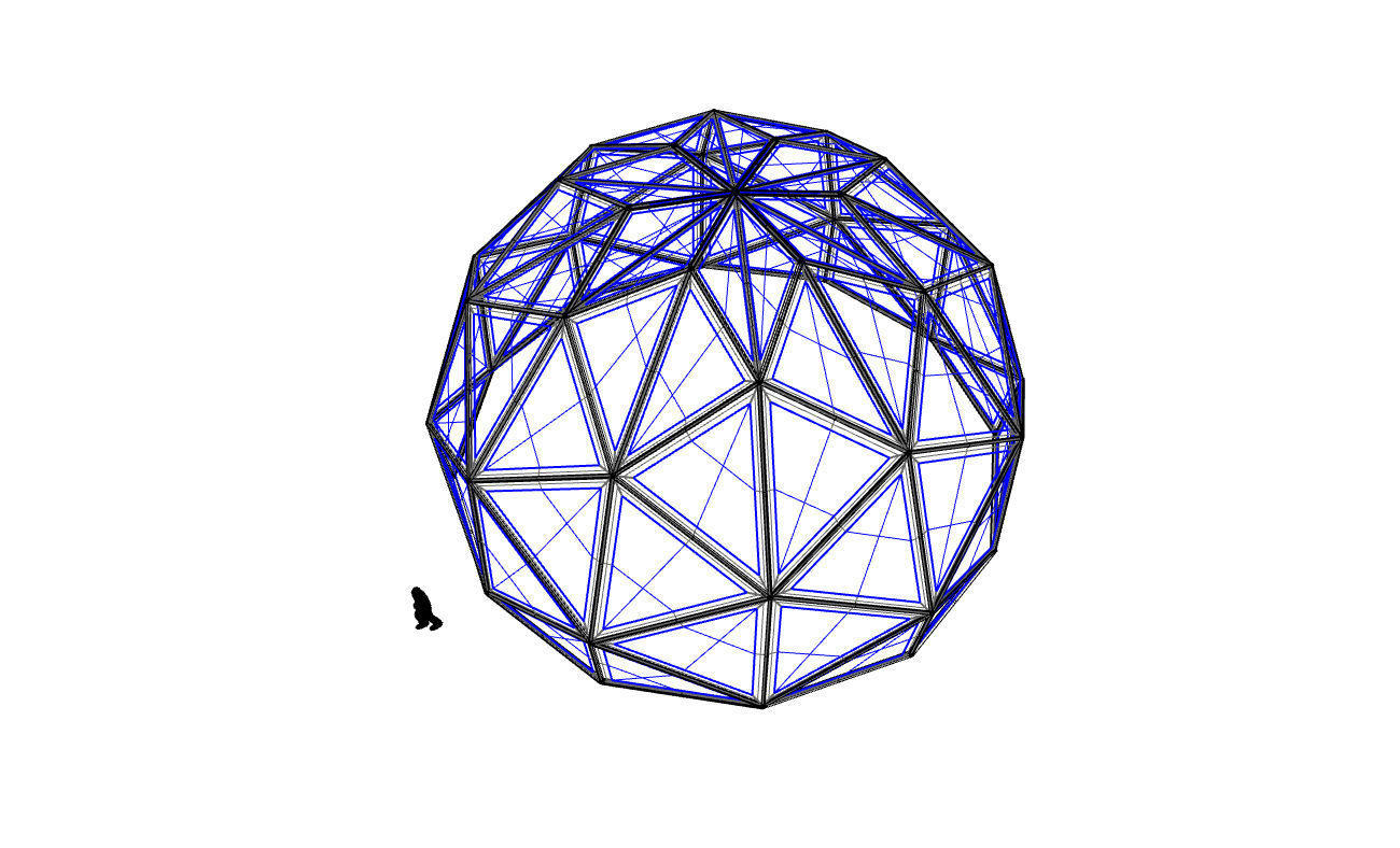 Triangulated 3D dome geodesic dome like structure v1 3D model_62