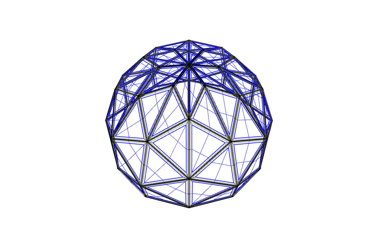 Triangulated 3D dome geodesic dome like structure v1 3D model_69