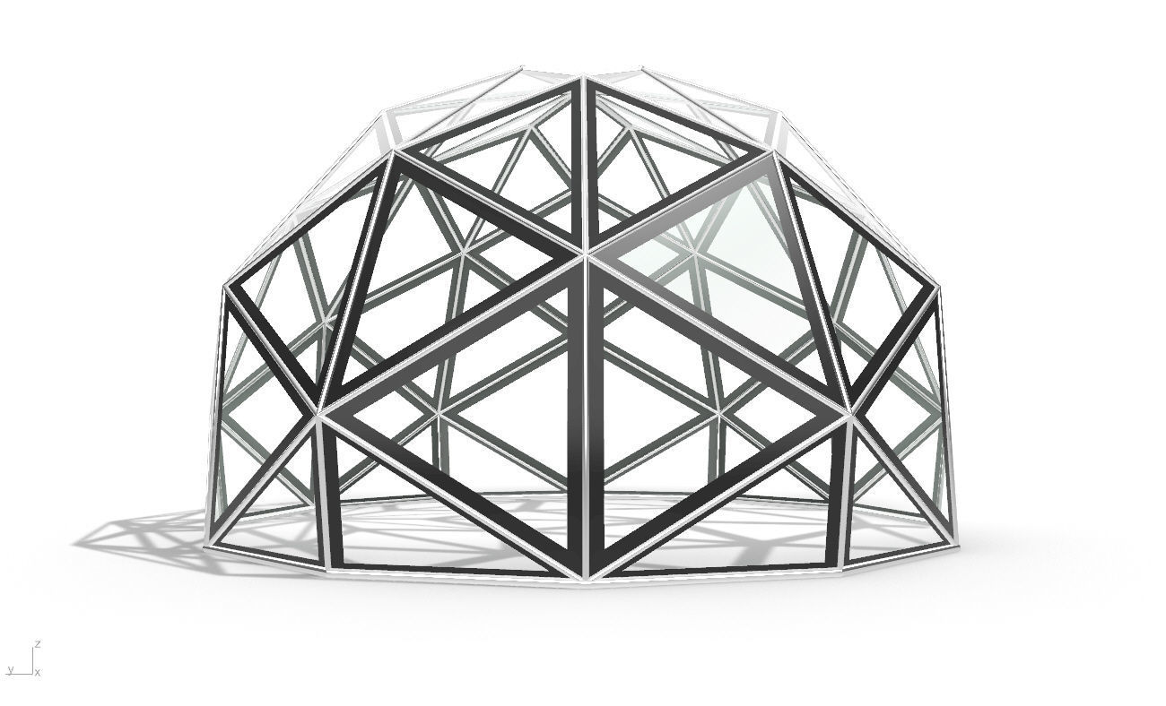 Triangulated 3D dome geodesic dome like structure v1 3D model_9