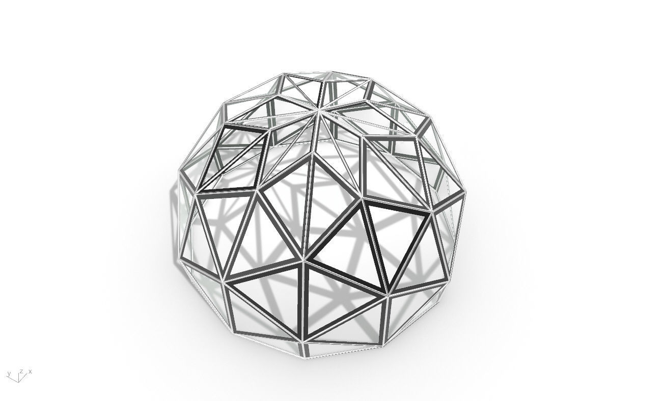 Triangulated 3D dome geodesic dome like structure v1 3D model_31