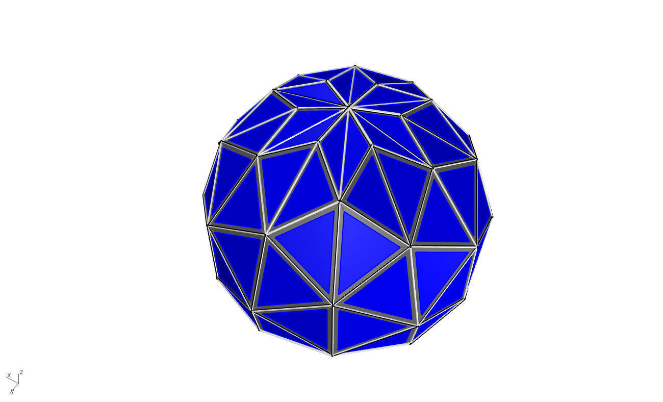 Triangulated 3D dome geodesic dome like structure v1 3D model_46