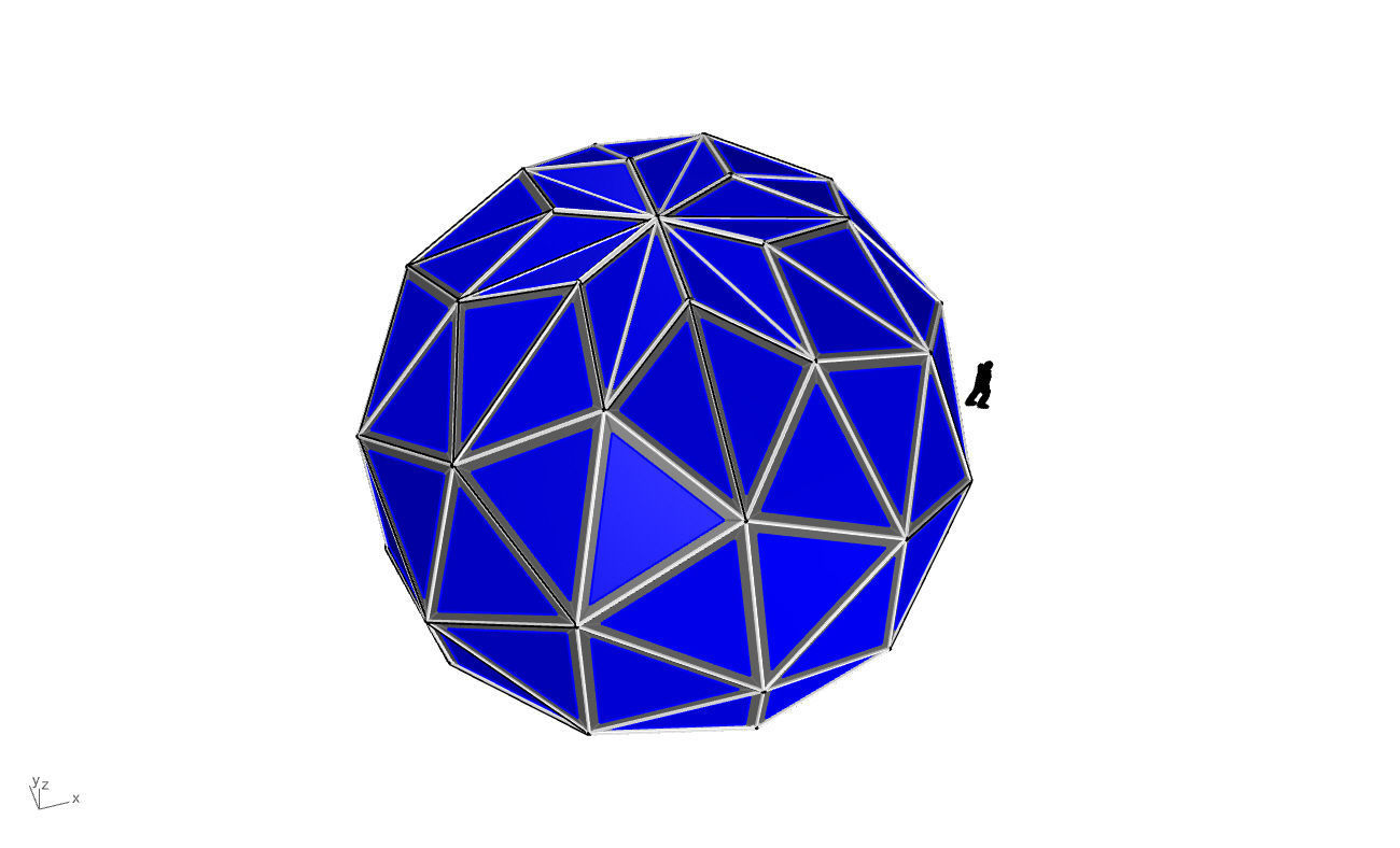 Triangulated 3D dome geodesic dome like structure v1 3D model_53