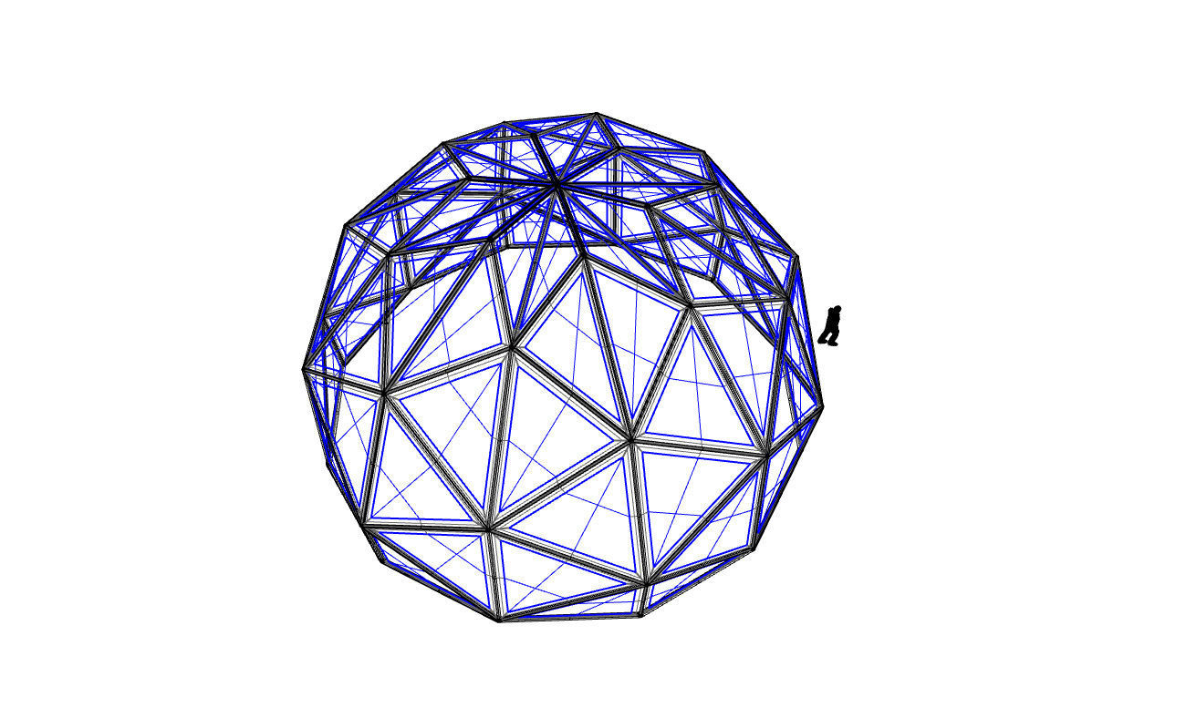 Triangulated 3D dome geodesic dome like structure v1 3D model_73
