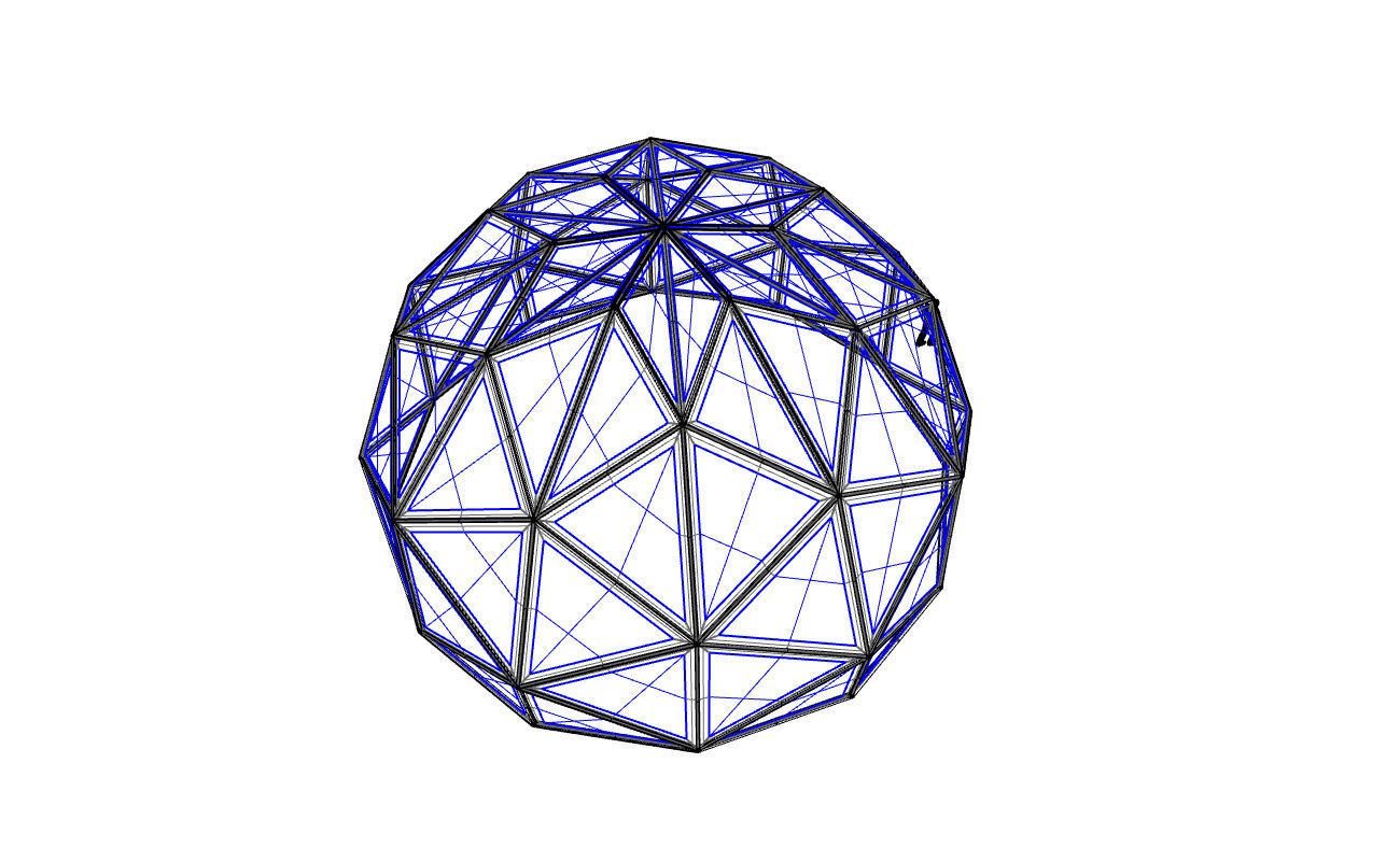 Triangulated 3D dome geodesic dome like structure v1 3D model_72
