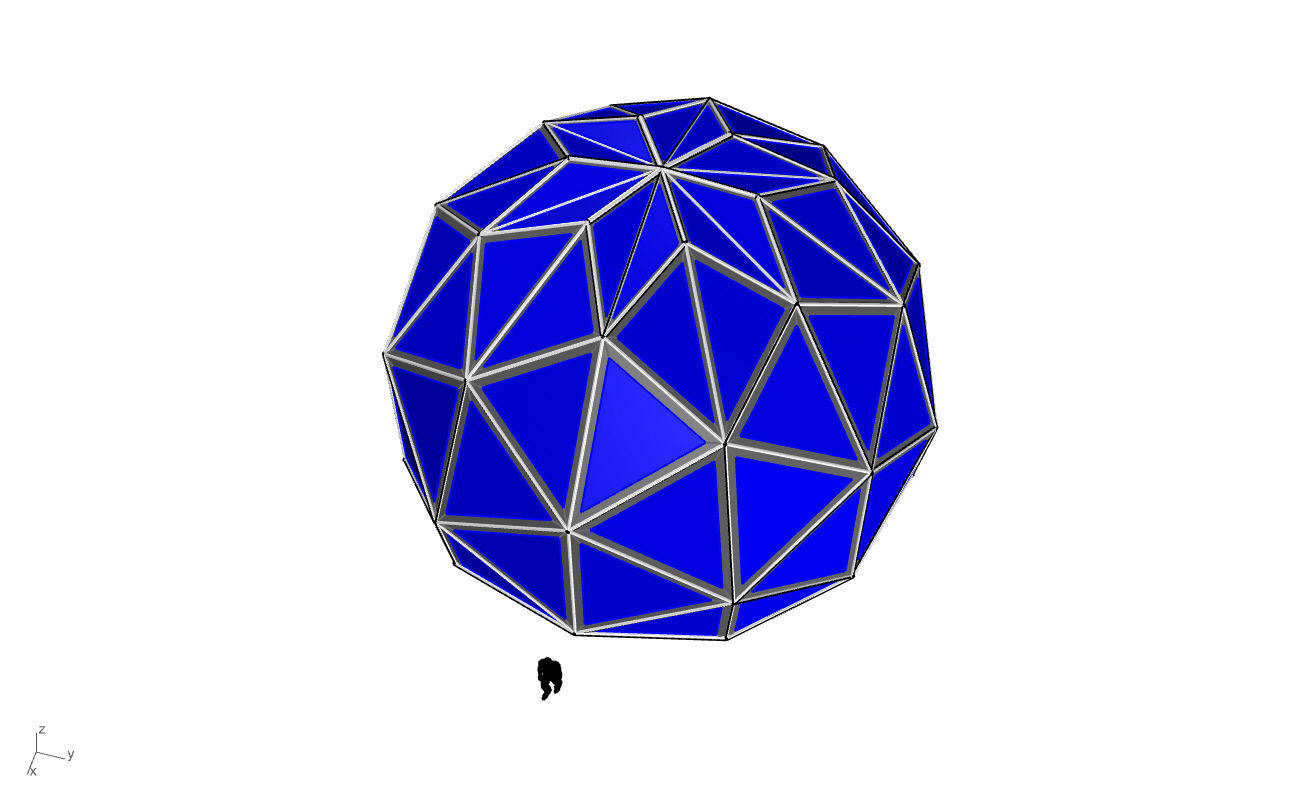 Triangulated 3D dome geodesic dome like structure v1 3D model_40