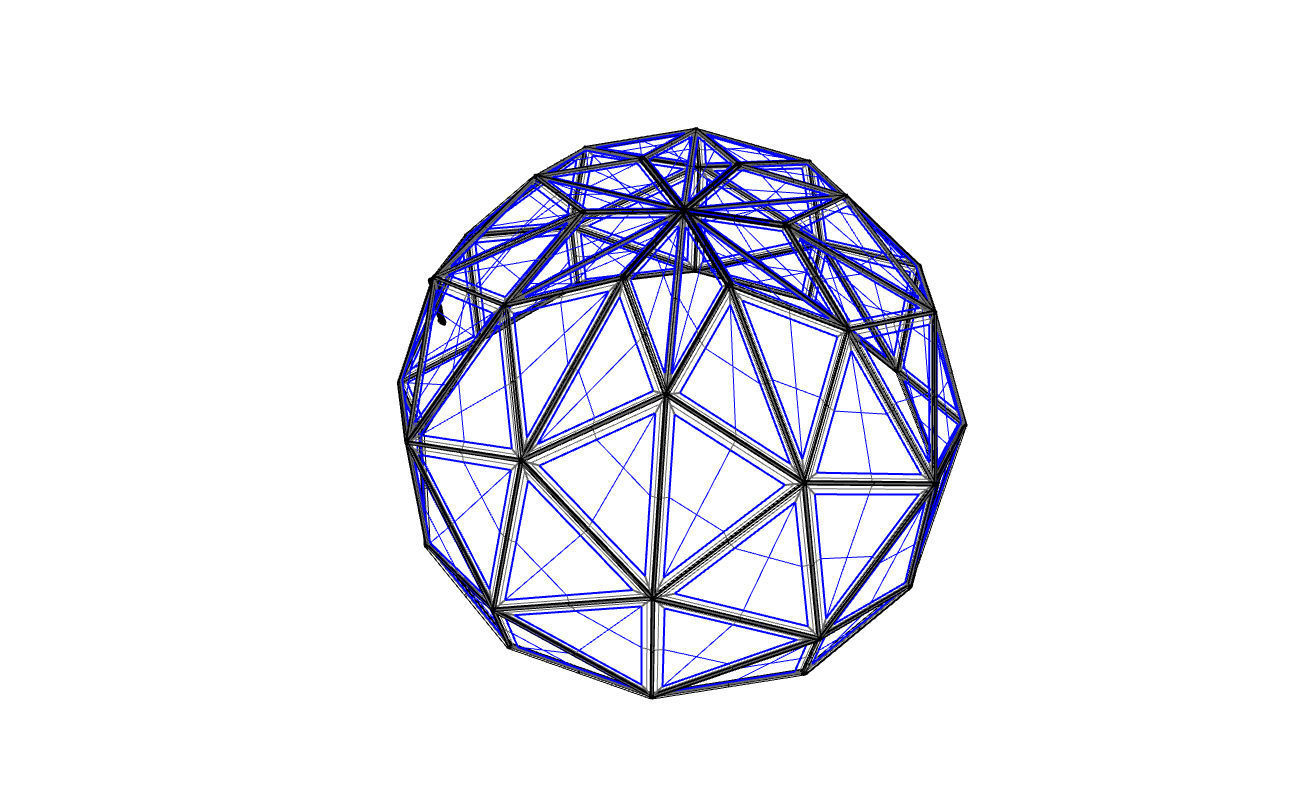 Triangulated 3D dome geodesic dome like structure v1 3D model_66