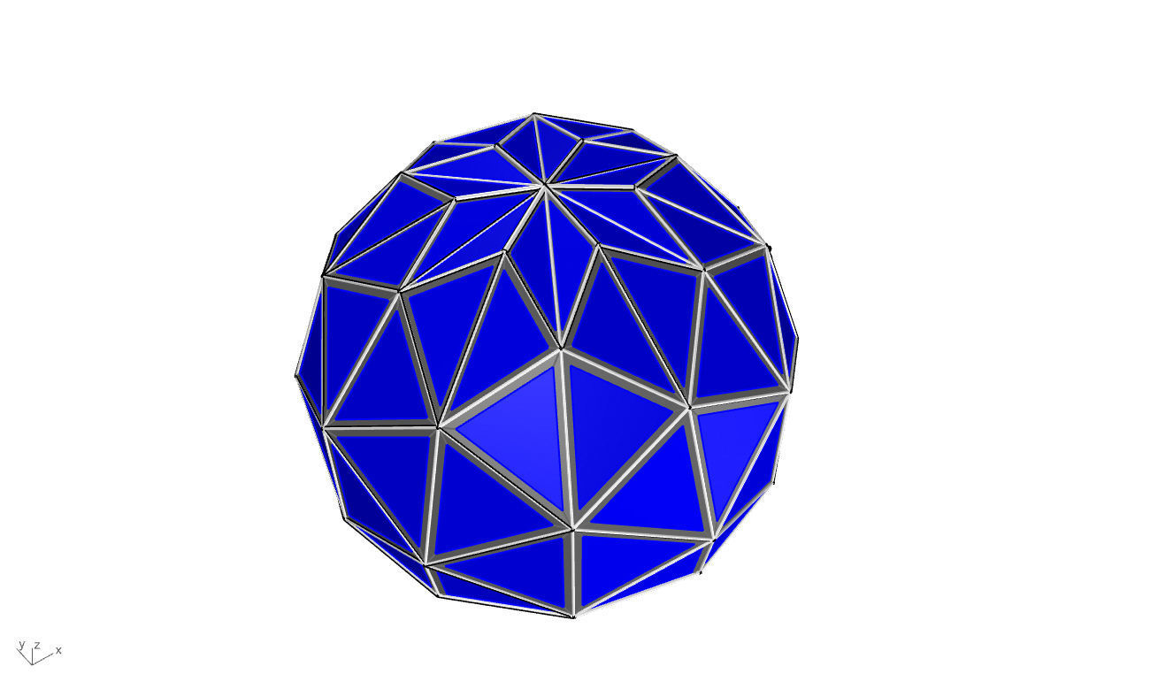 Triangulated 3D dome geodesic dome like structure v1 3D model_52