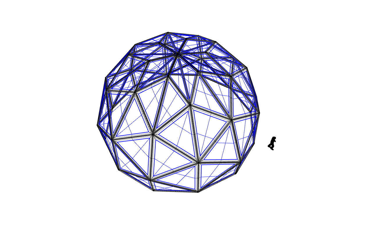 Triangulated 3D dome geodesic dome like structure v1 3D model_75