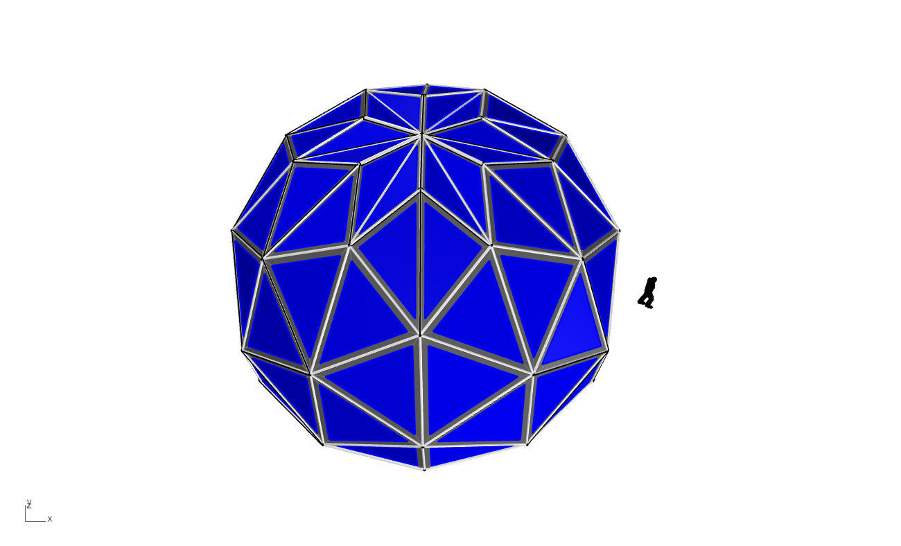 Triangulated 3D dome geodesic dome like structure v1 3D model_54