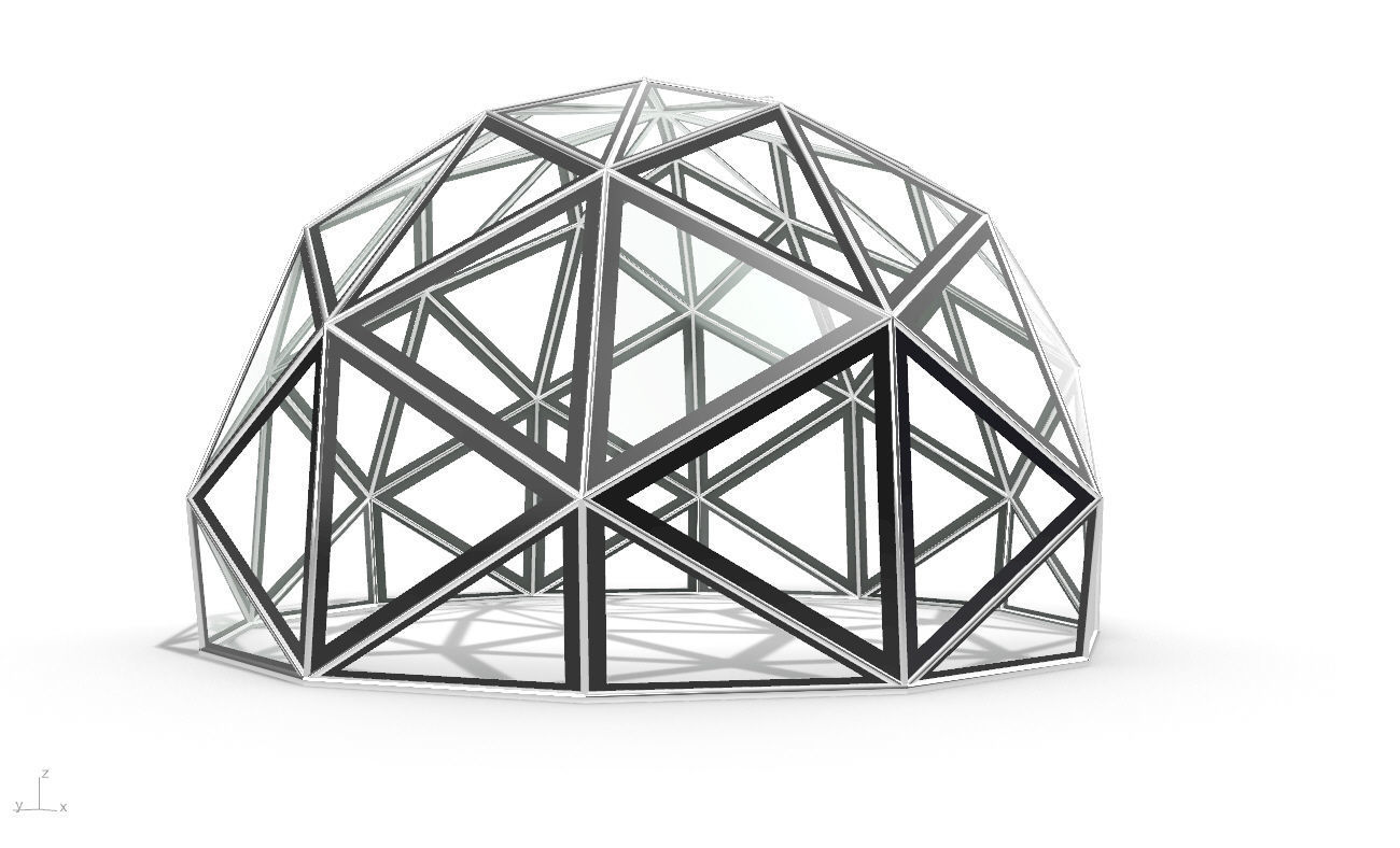 Triangulated 3D dome geodesic dome like structure v1 3D model_11