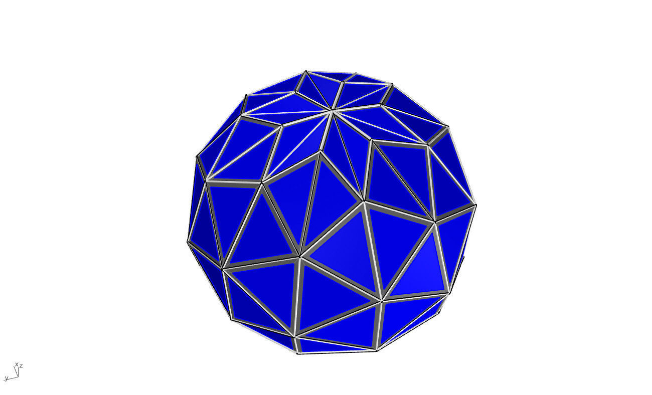 Triangulated 3D dome geodesic dome like structure v1 3D model_48