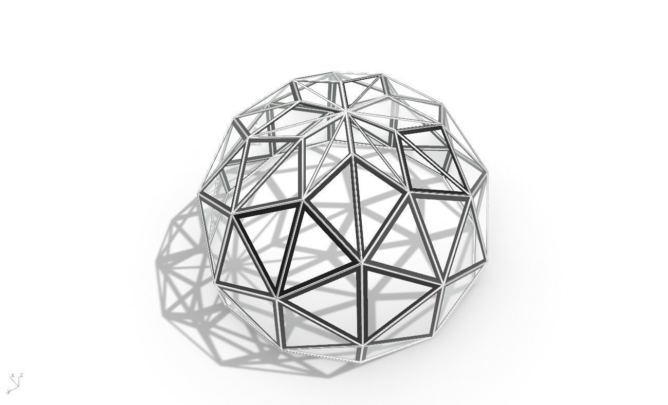 Triangulated 3D dome geodesic dome like structure v1 3D model_27