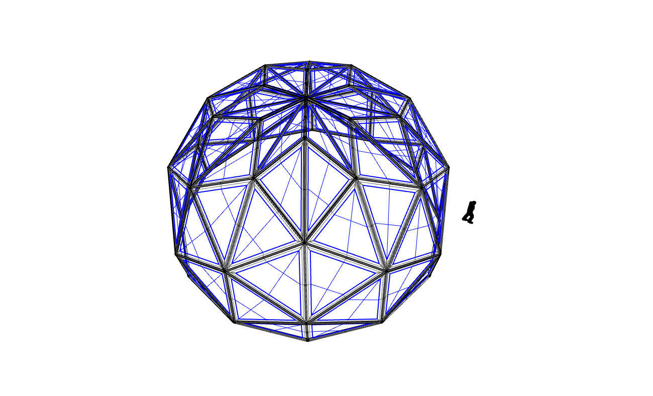 Triangulated 3D dome geodesic dome like structure v1 3D model_74