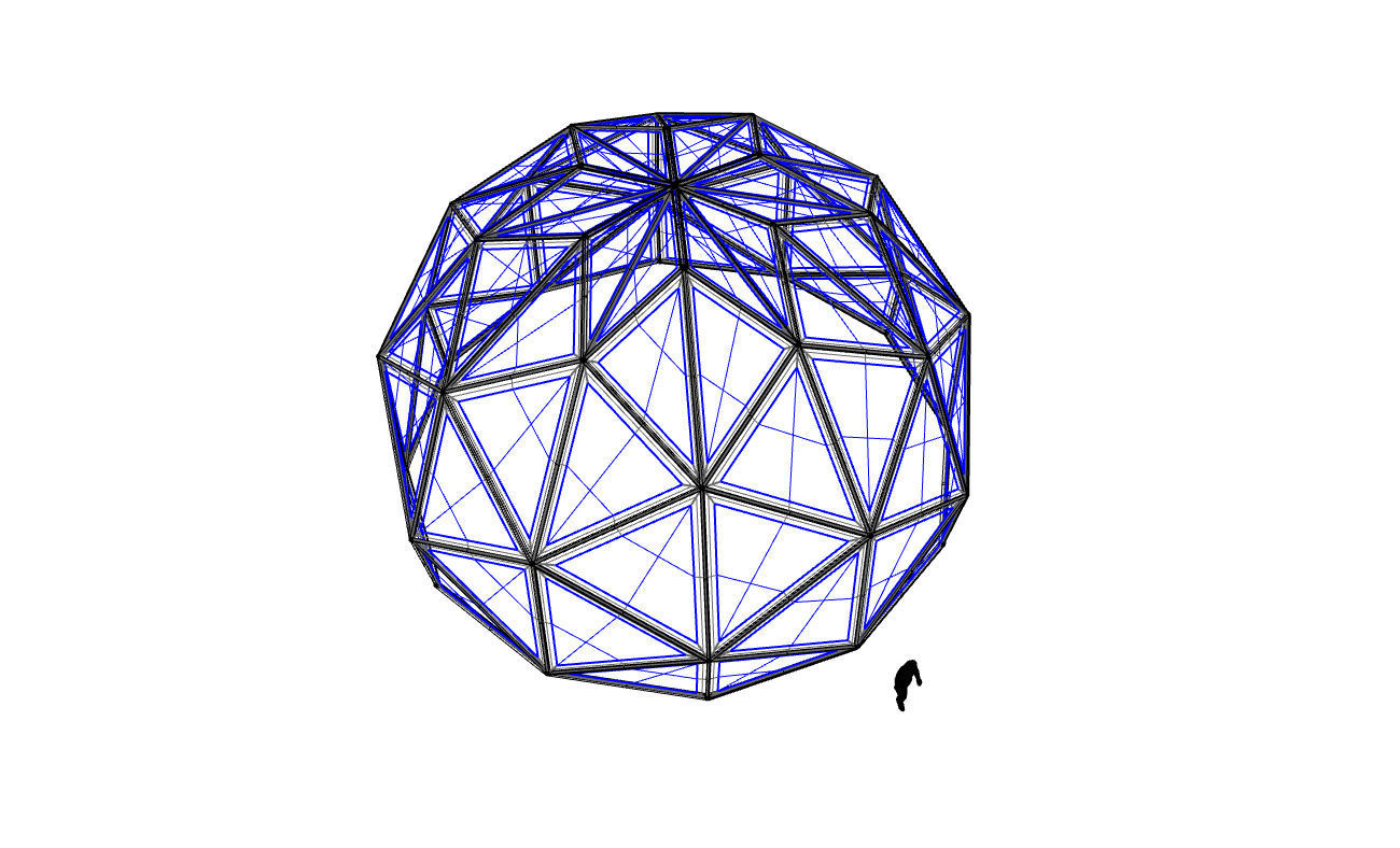 Triangulated 3D dome geodesic dome like structure v1 3D model_77