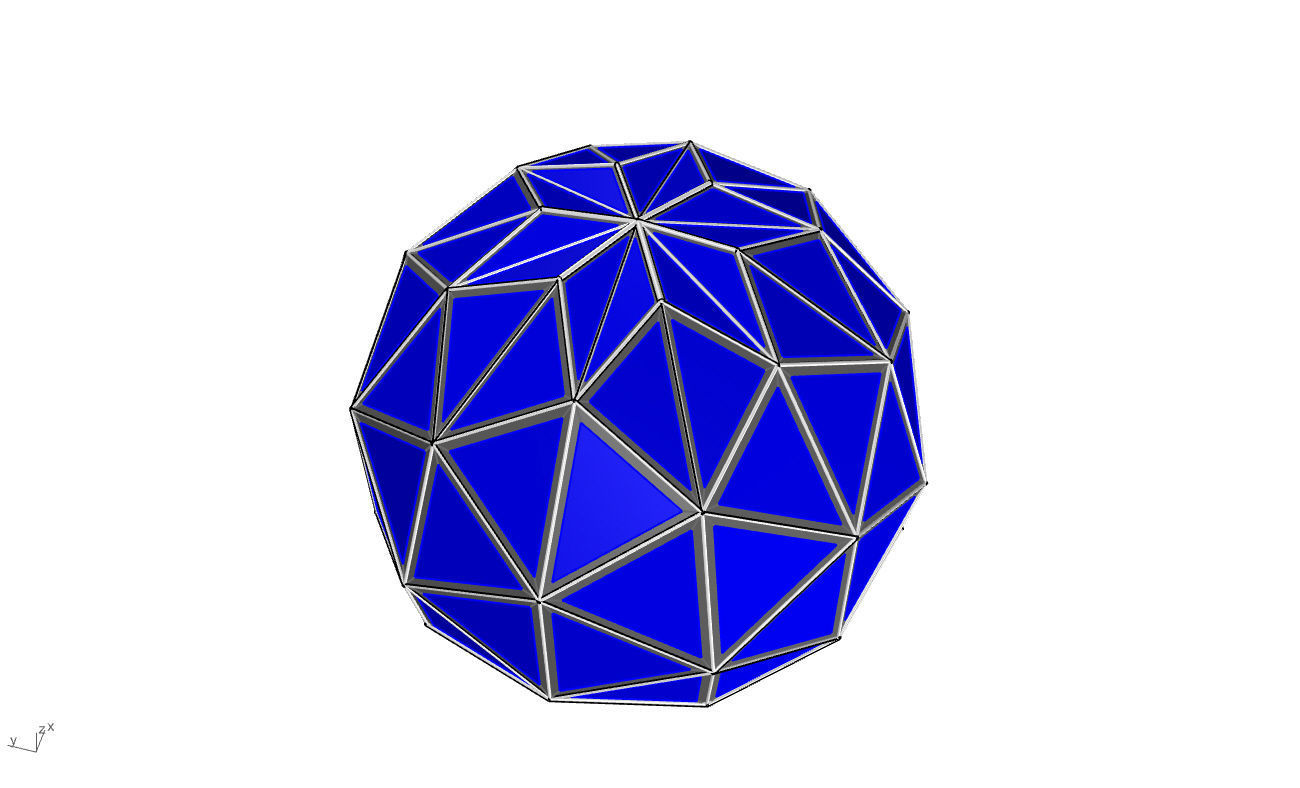 Triangulated 3D dome geodesic dome like structure v1 3D model_50