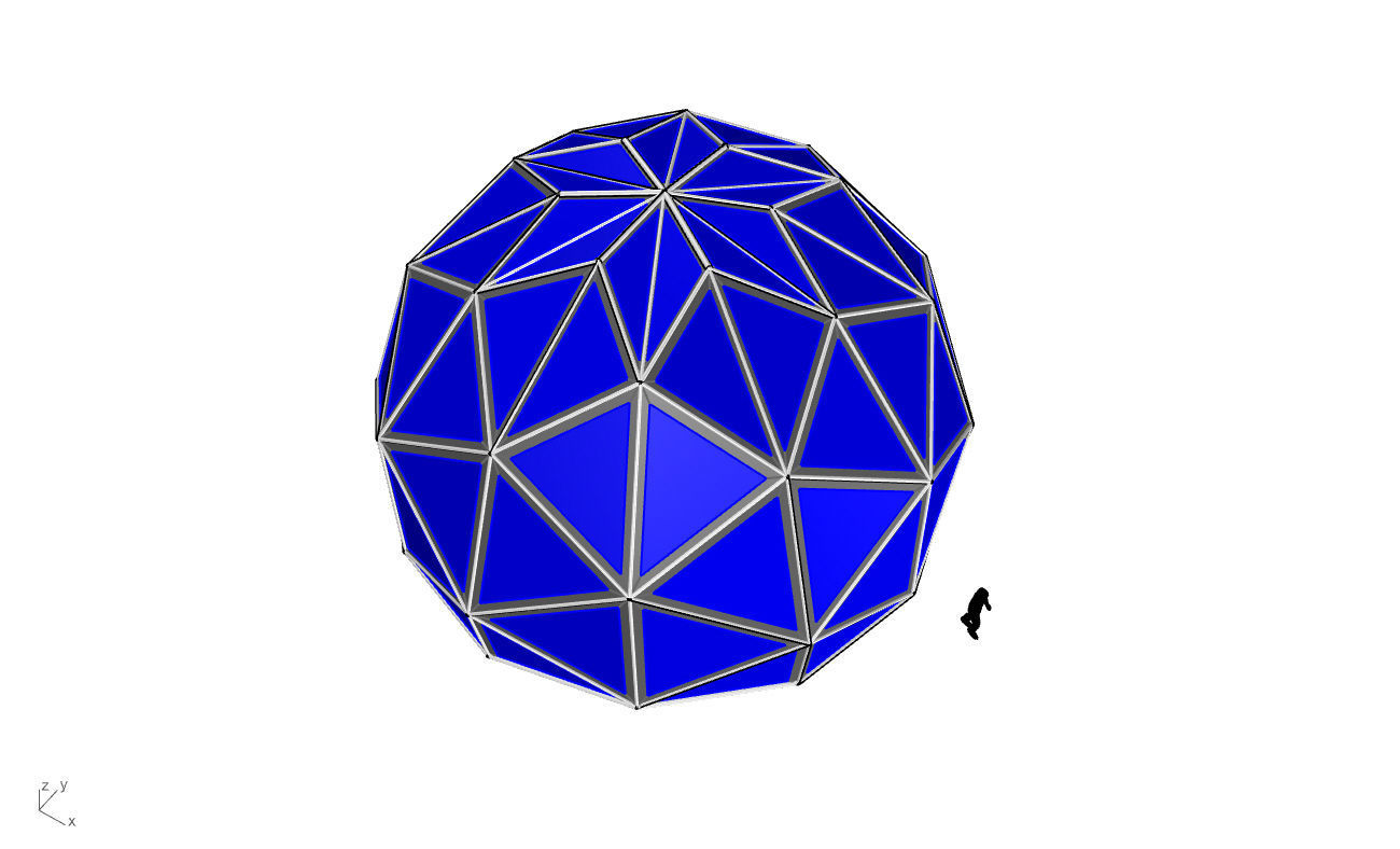 Triangulated 3D dome geodesic dome like structure v1 3D model_56