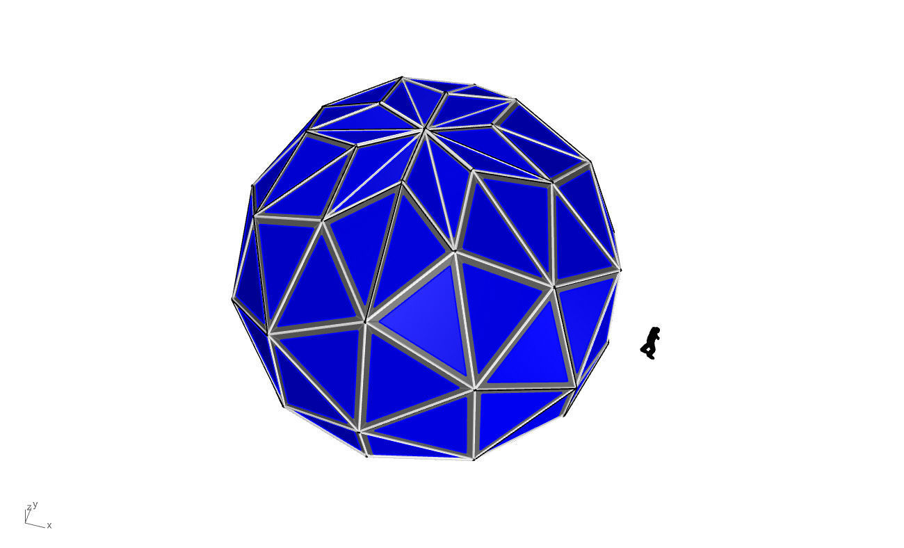 Triangulated 3D dome geodesic dome like structure v1 3D model_55