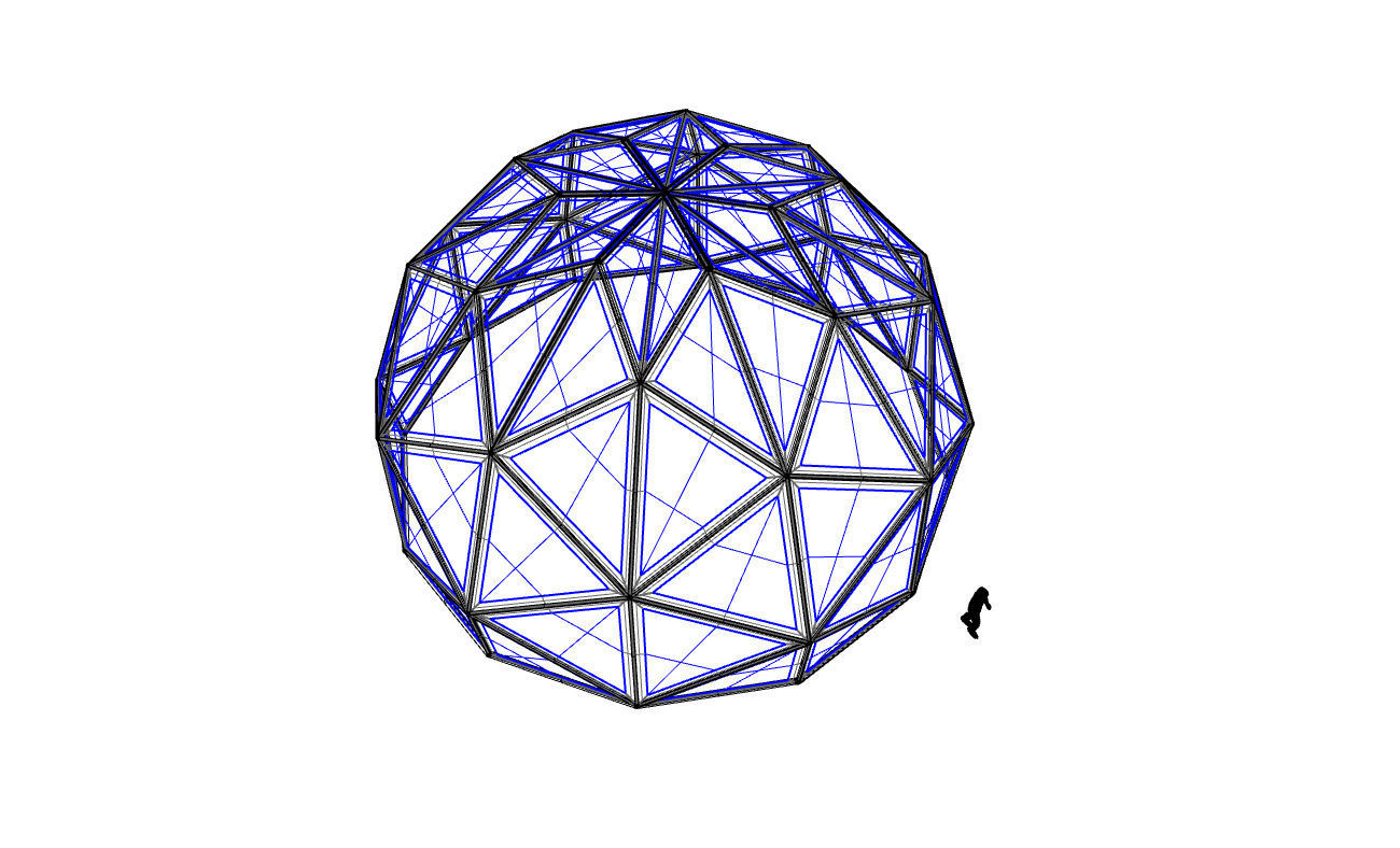 Triangulated 3D dome geodesic dome like structure v1 3D model_76