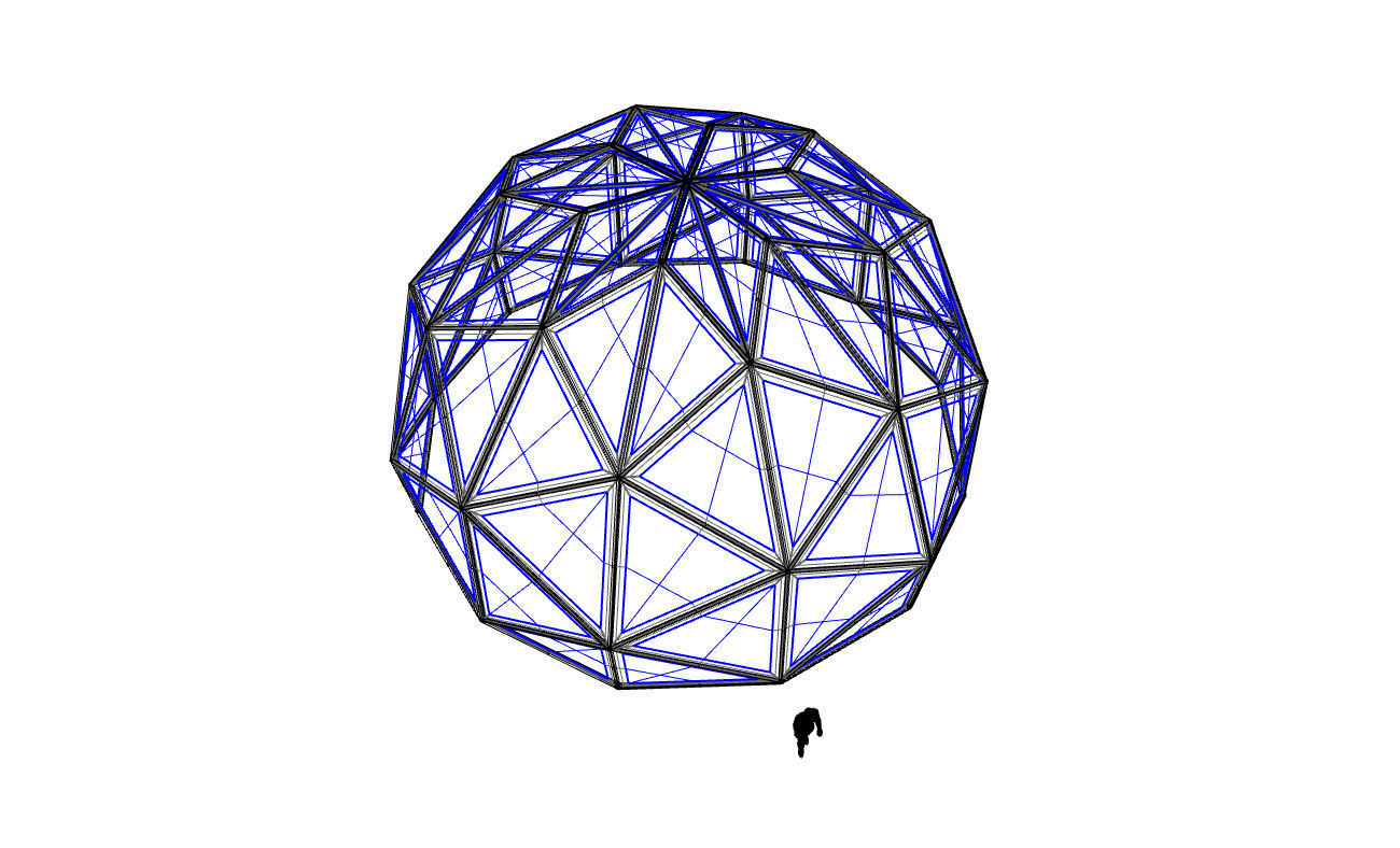 Triangulated 3D dome geodesic dome like structure v1 3D model_78
