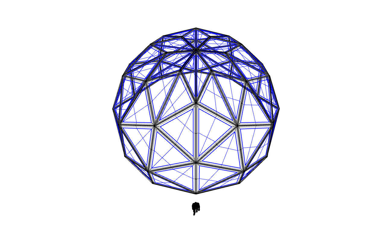 Triangulated 3D dome geodesic dome like structure v1 3D model_79