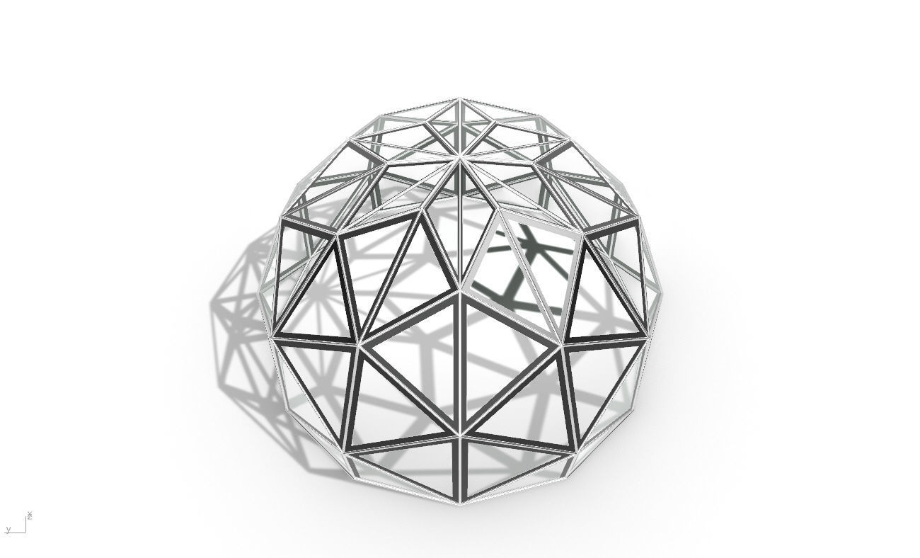 Triangulated 3D dome geodesic dome like structure v1 3D model_29