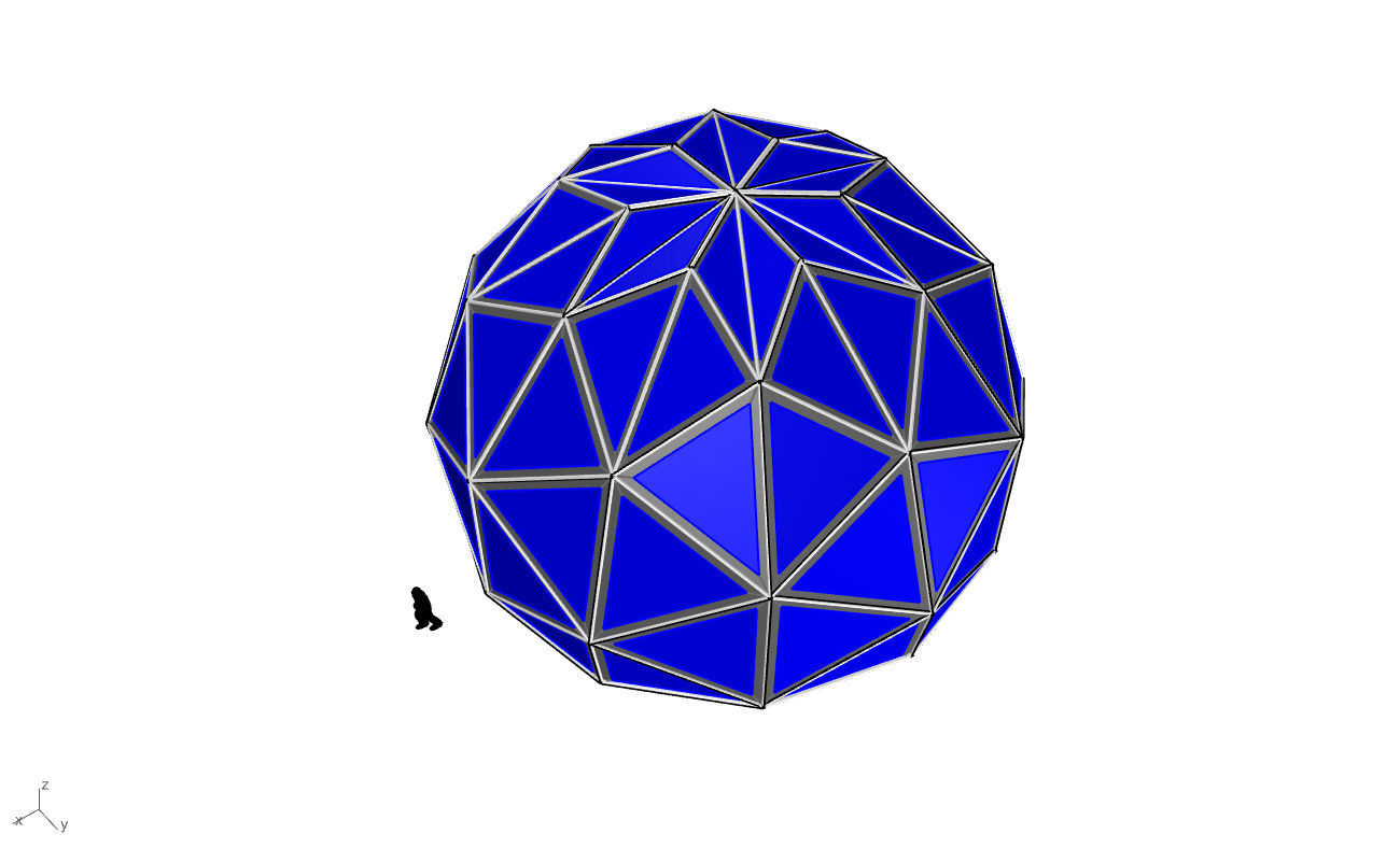 Triangulated 3D dome geodesic dome like structure v1 3D model_42