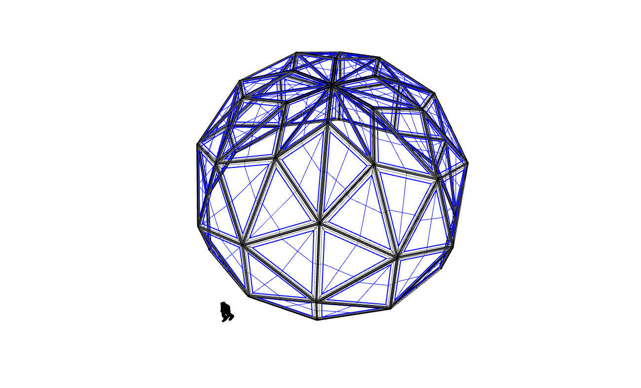 Triangulated 3D dome geodesic dome like structure v1 3D model_61