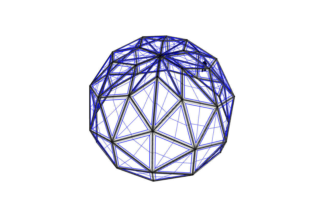 Triangulated 3D dome geodesic dome like structure v1 3D model_71