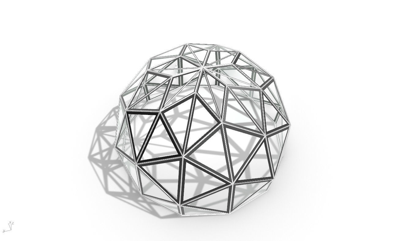 Triangulated 3D dome geodesic dome like structure v1 3D model_28