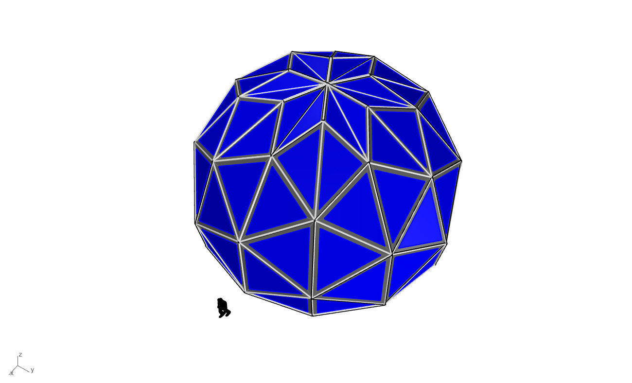 Triangulated 3D dome geodesic dome like structure v1 3D model_41