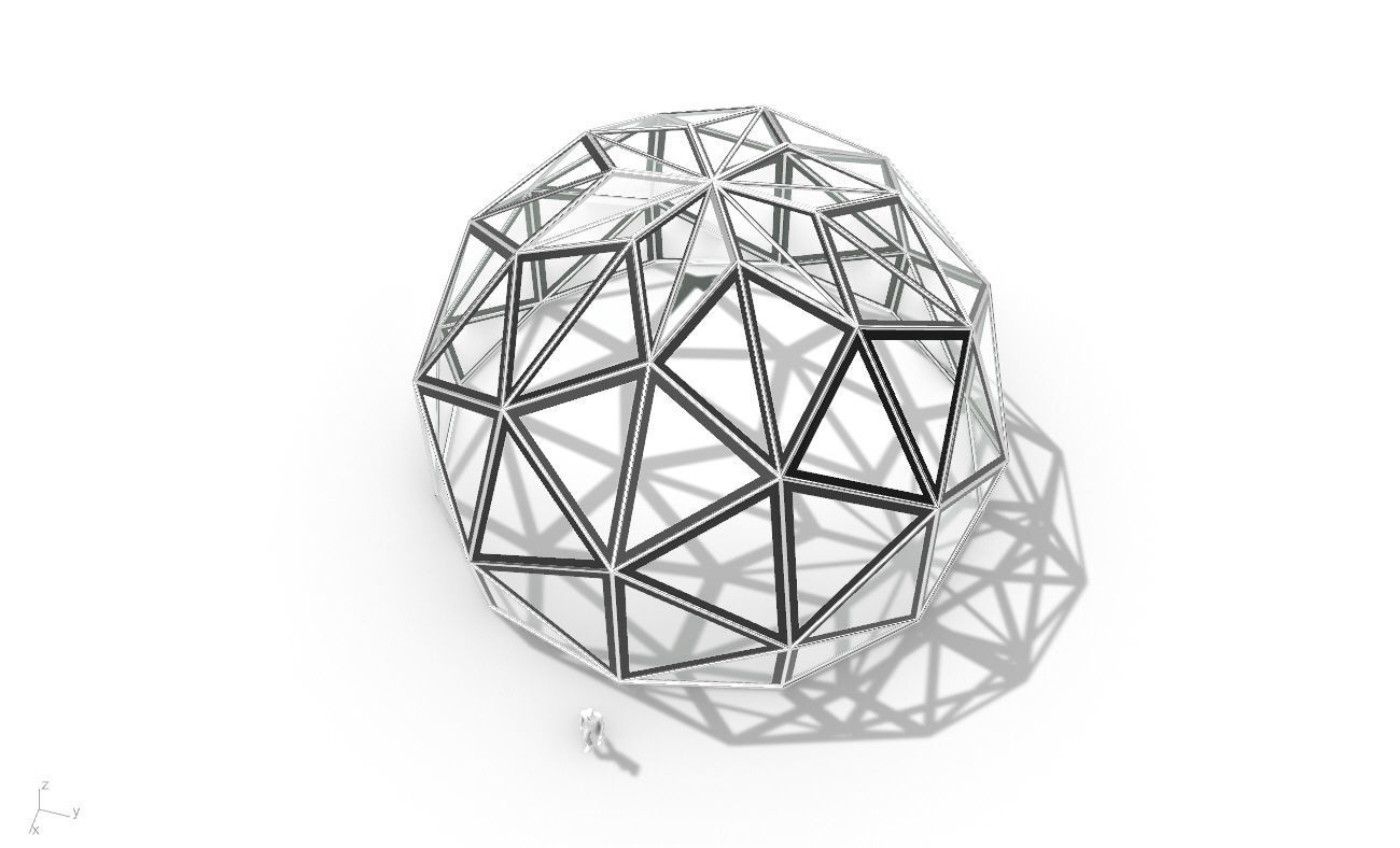 Triangulated 3D dome geodesic dome like structure v1 3D model_20