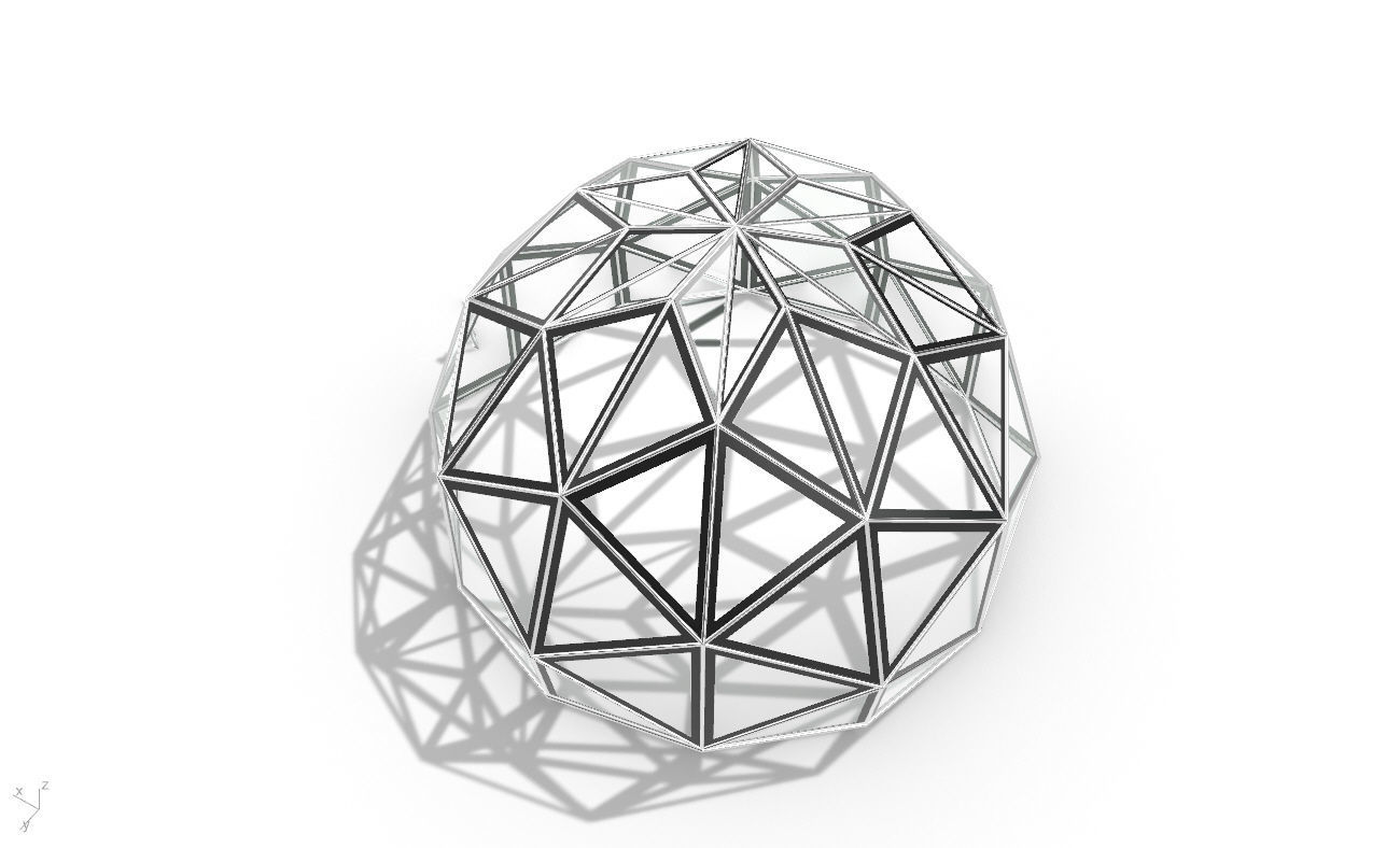 Triangulated 3D dome geodesic dome like structure v1 3D model_26