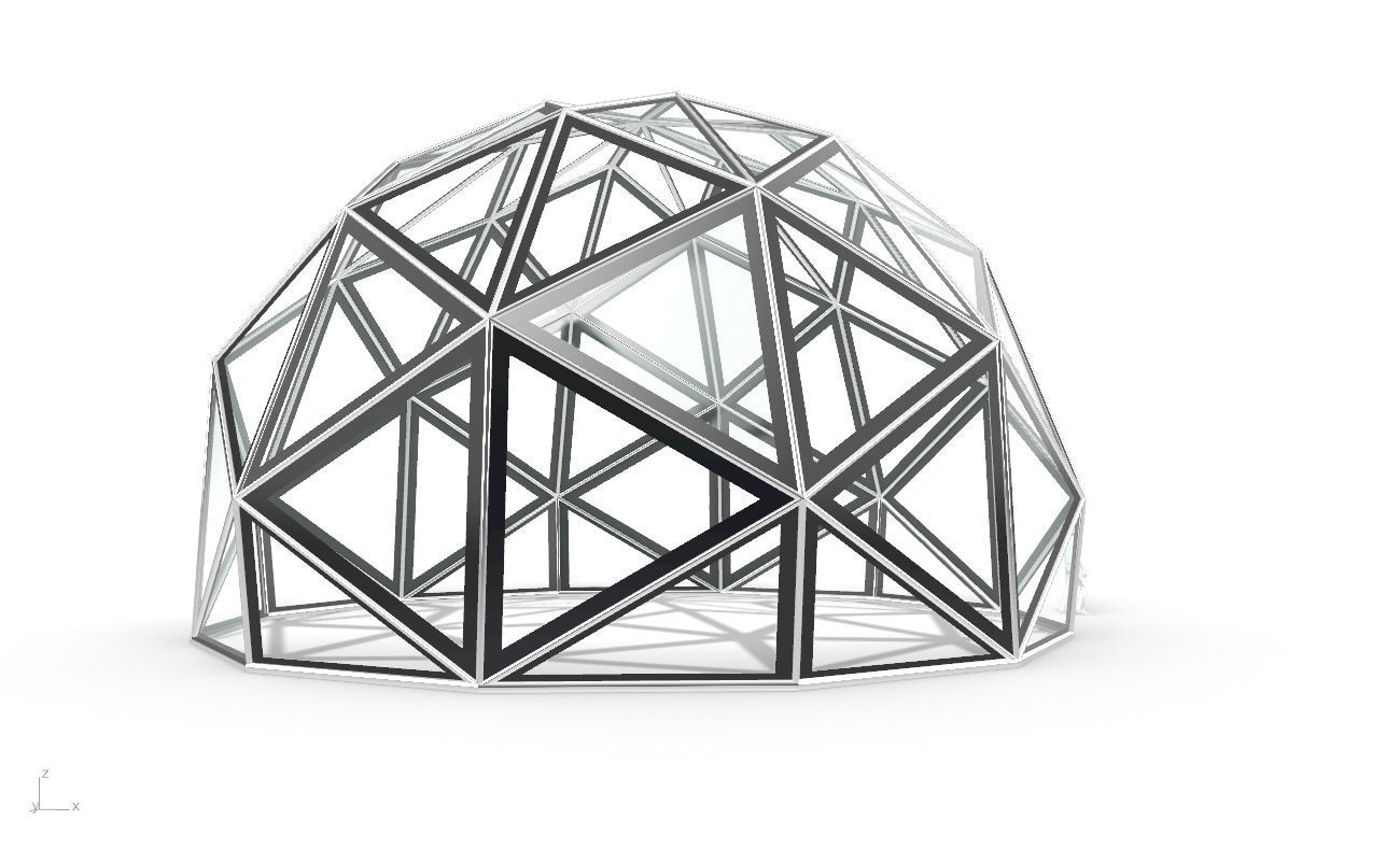 Triangulated 3D dome geodesic dome like structure v1 3D model_13