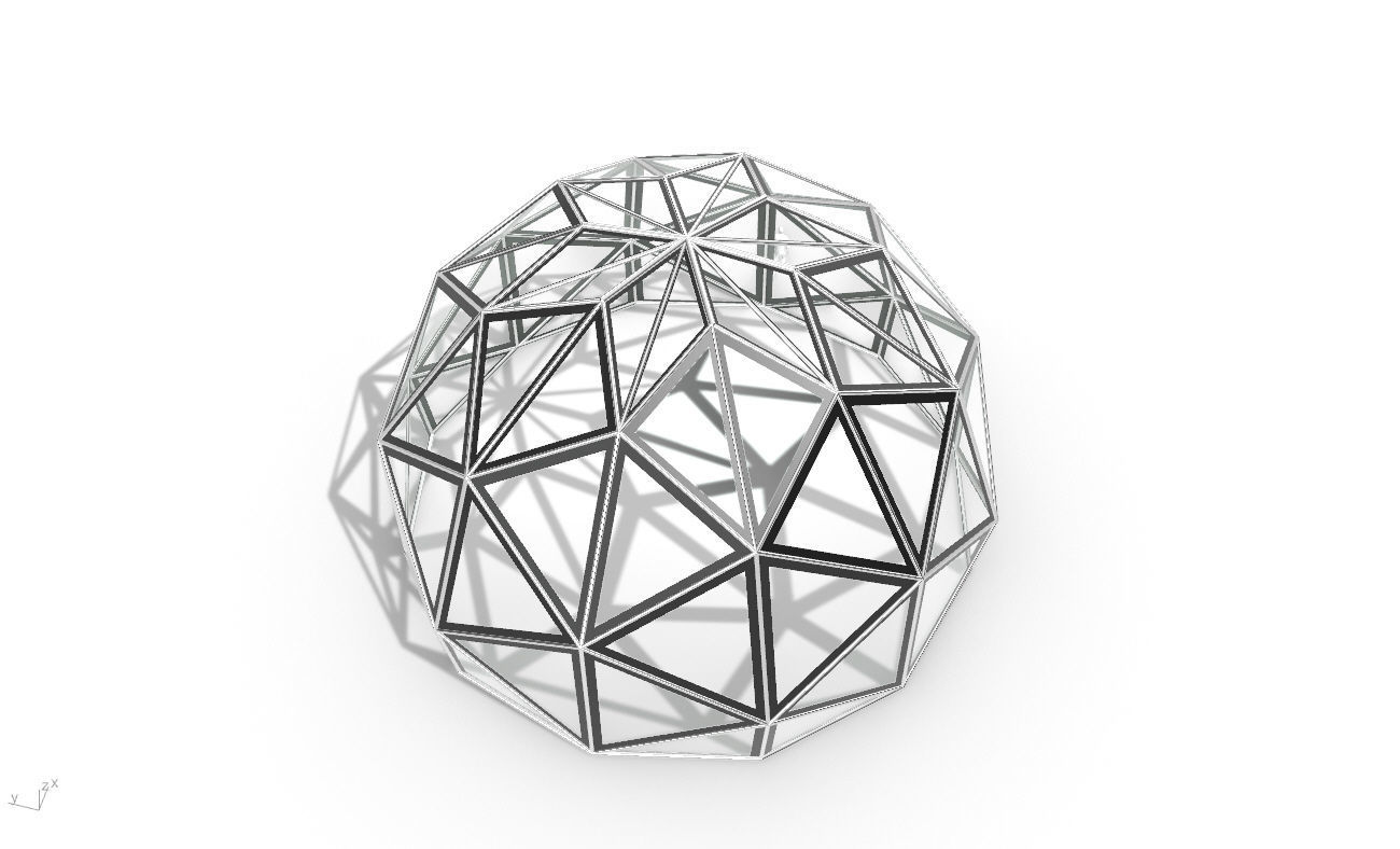 Triangulated 3D dome geodesic dome like structure v1 3D model_30