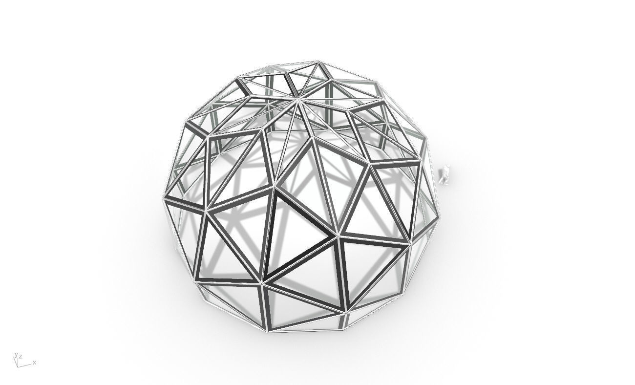 Triangulated 3D dome geodesic dome like structure v1 3D model_33