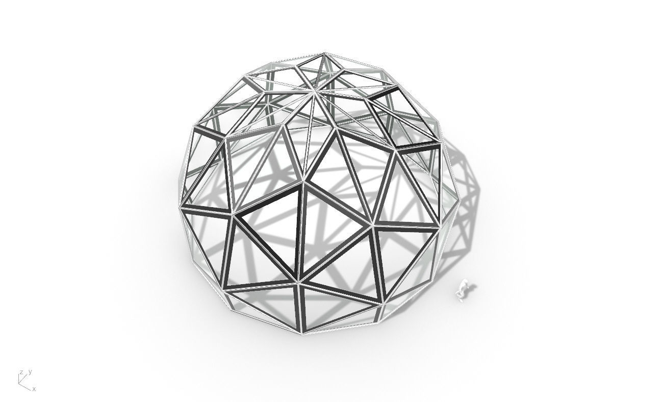 Triangulated 3D dome geodesic dome like structure v1 3D model_36