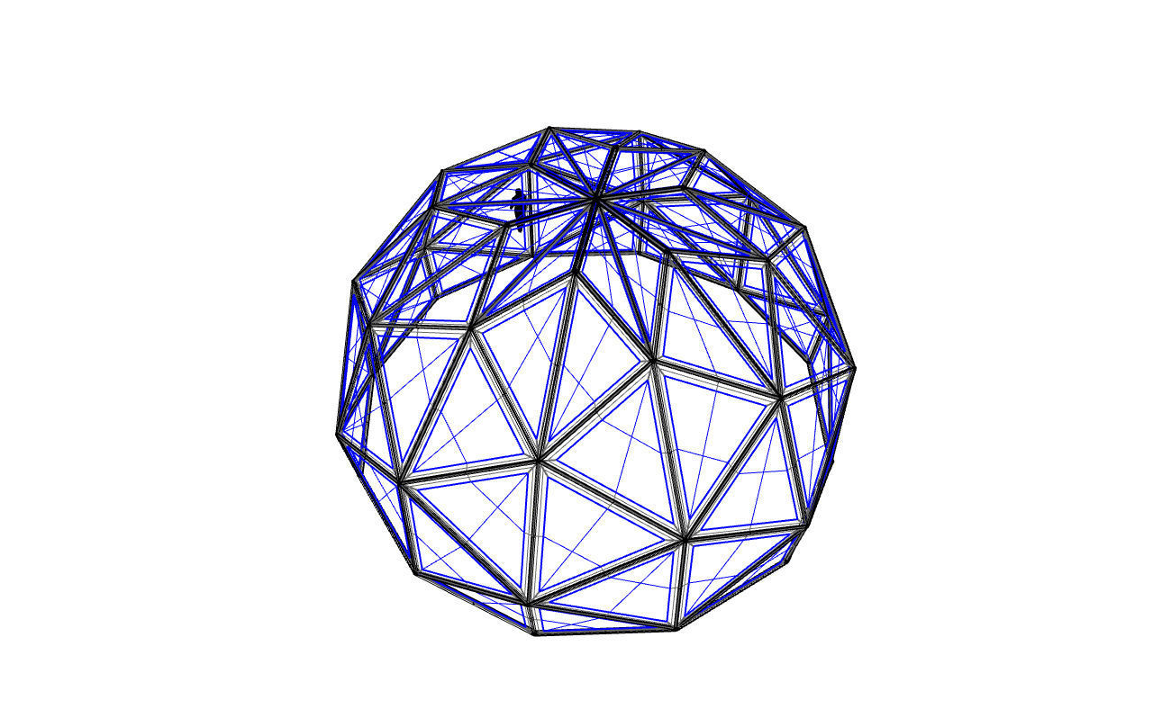 Triangulated 3D dome geodesic dome like structure v1 3D model_68