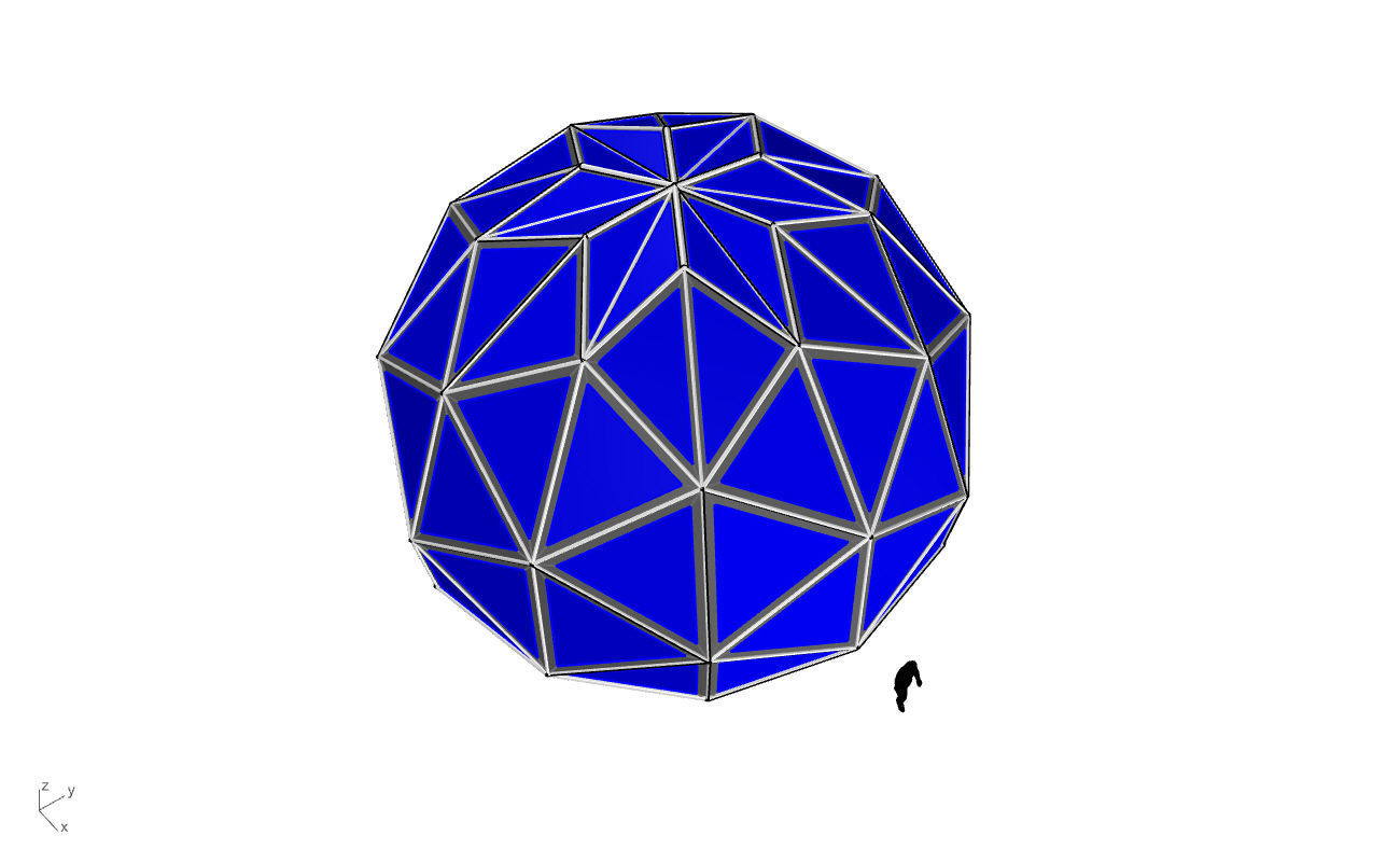 Triangulated 3D dome geodesic dome like structure v1 3D model_57